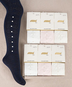 Колготки фактурной вязки с жемчужинами для девочки  ARTI