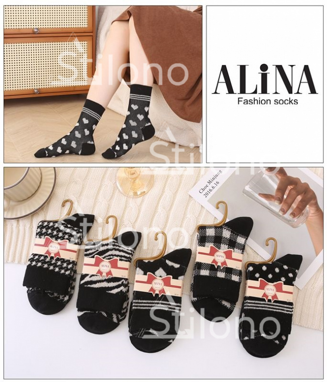 Женские плотные цветные носки АЛИНА 21036 CC-AL