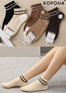 Женские короткие носки с рисунком КОРОНА