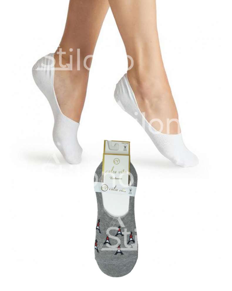 Серые женские носки -"невидимки" CALZE VITA 65561 CV-4