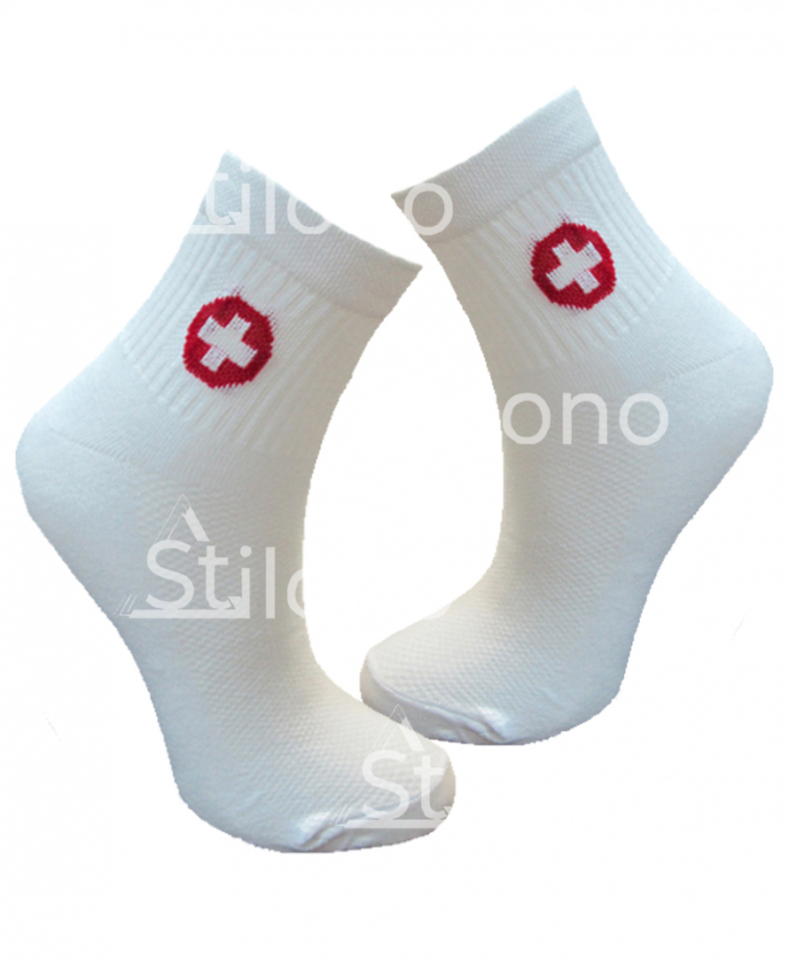 Женские белые носки с ослабленной резинкой A.VEASA 02284