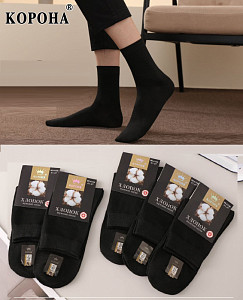 Мужские черные носки с ослабленной резинкой  КОРОНА