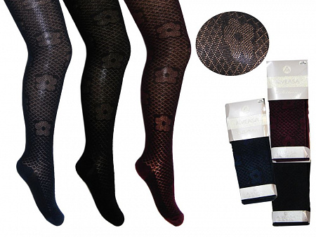 Колготки с жаккардовым рисунком для девочки  A.VEASA