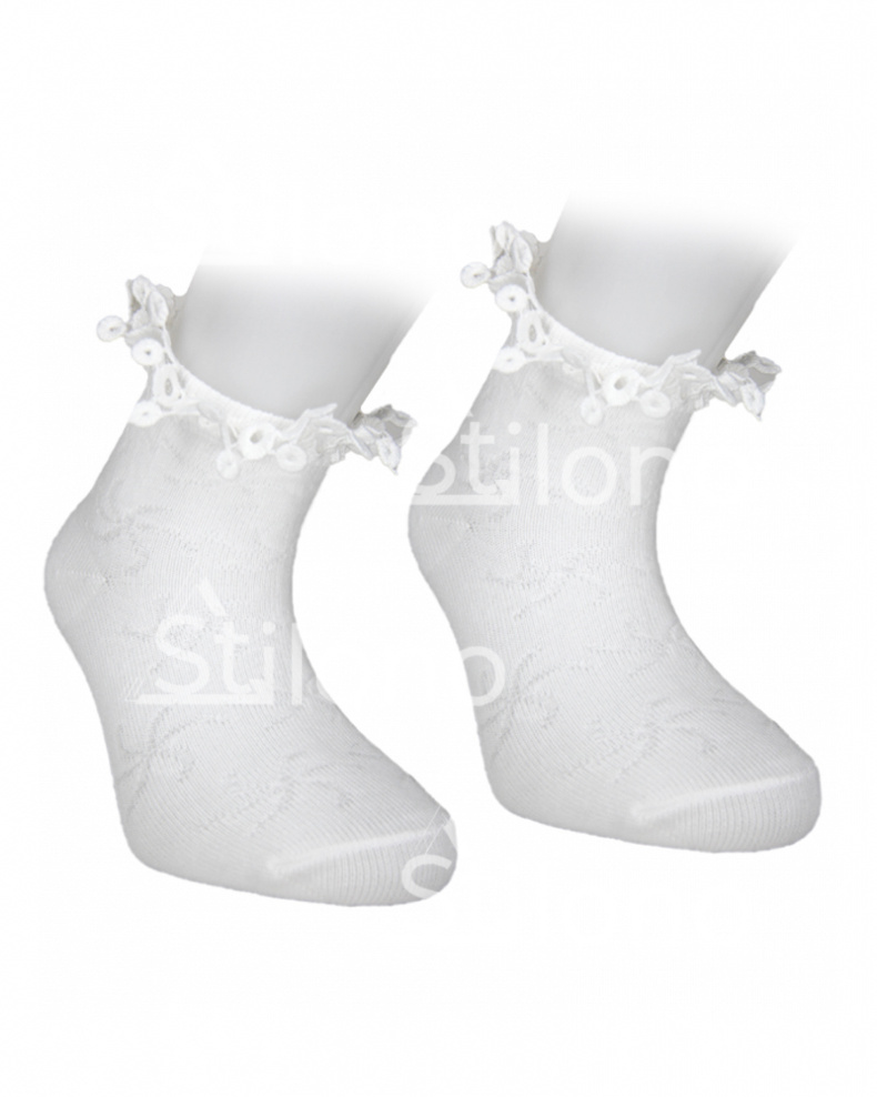 Белые носки с кружевом для девочки BELINO 52000 BH